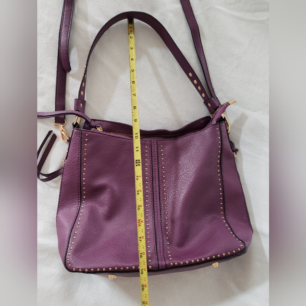 Montana West Studded Purple Conceal Carry Handbag Shoulder Crossbody - Picture 13 of 16